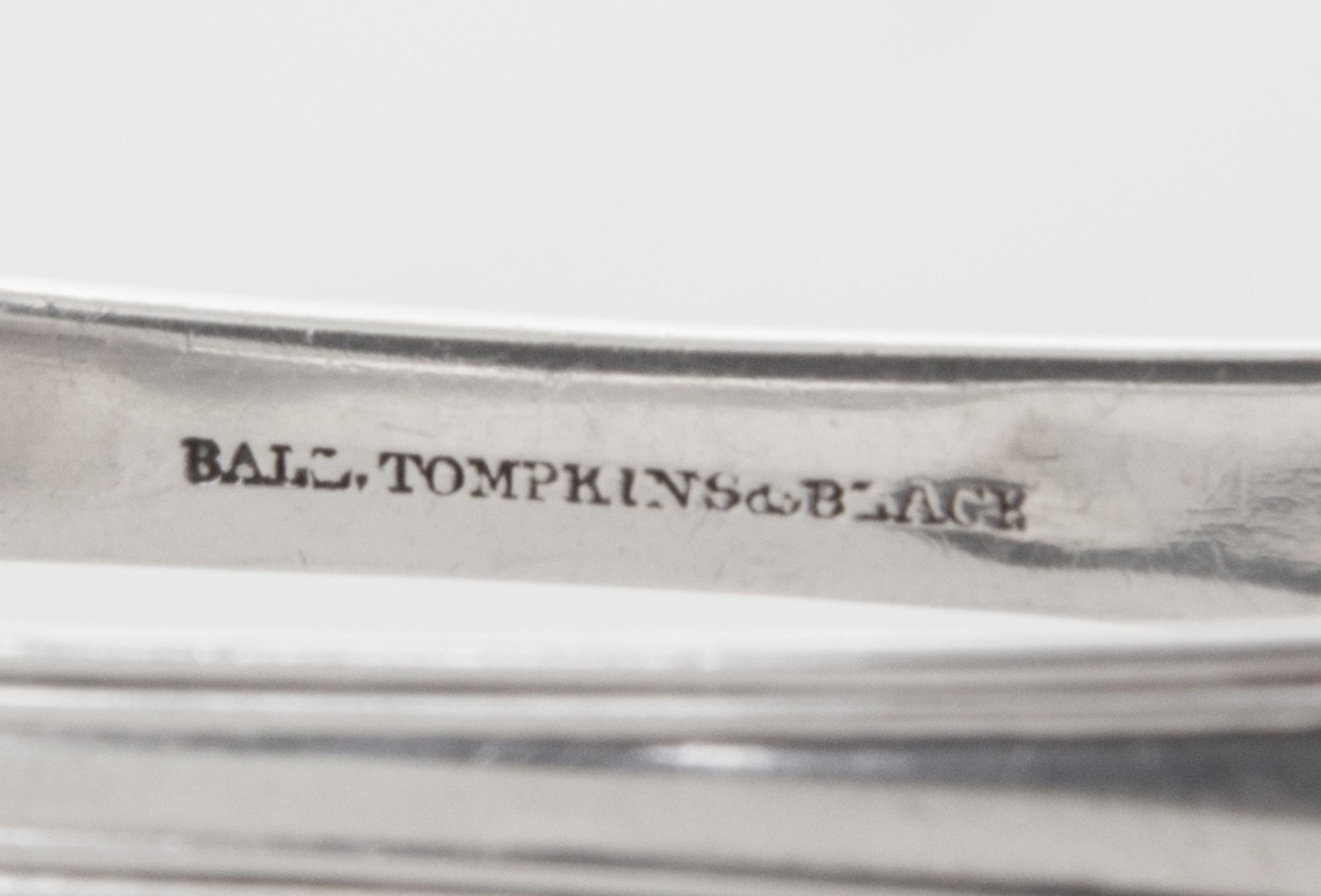 An American Silver Asparagus Tongs, Ball, Tompkins & Black, New York, NY, First Half 19th Century, the pierced tongs with a Fiddle and