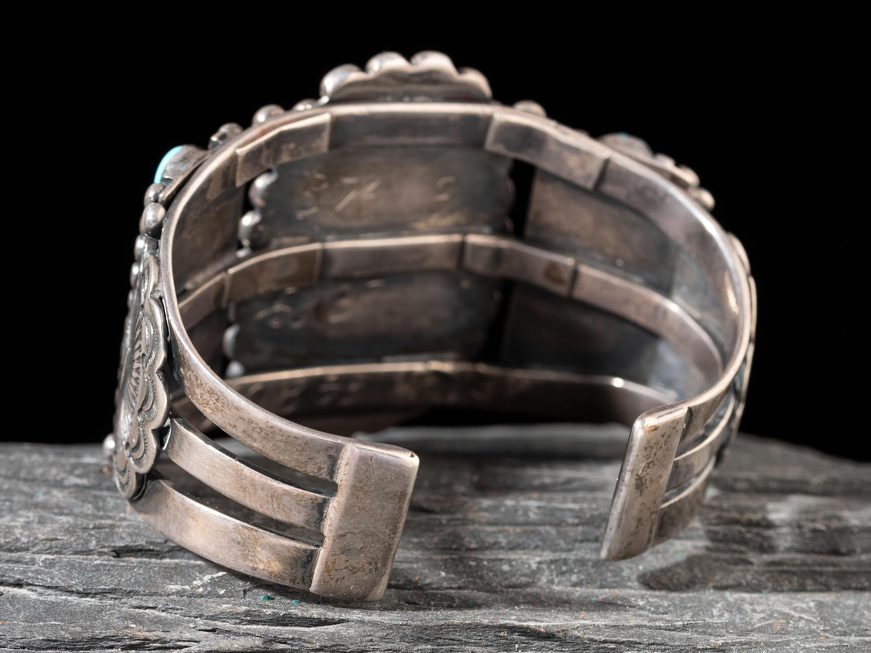 Carved Turquoise Frog Cuff Bracelet