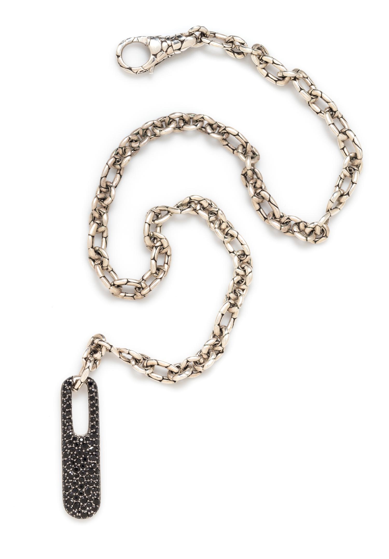 A Sterling Silver and Black Sapphire 'Kali' Pendant Necklace, John Hardy, 39.30 dwts.