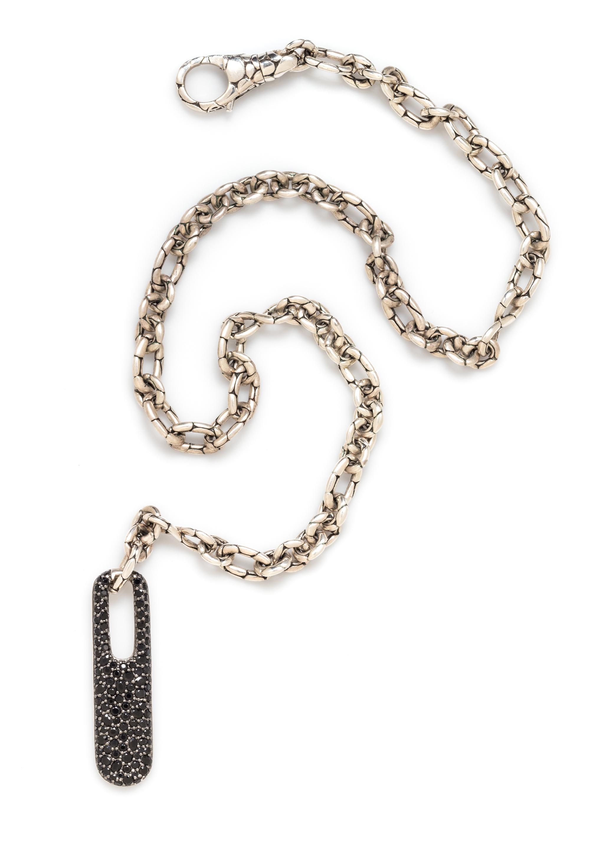 A Sterling Silver and Black Sapphire 'Kali' Pendant Necklace, John Hardy, 39.30 dwts.