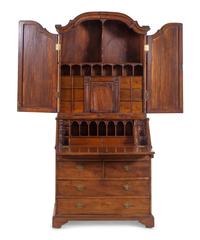 A George II Walnut Secretary Bookcase