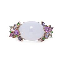 LAVENDER JADE AND MULTIGEM RING