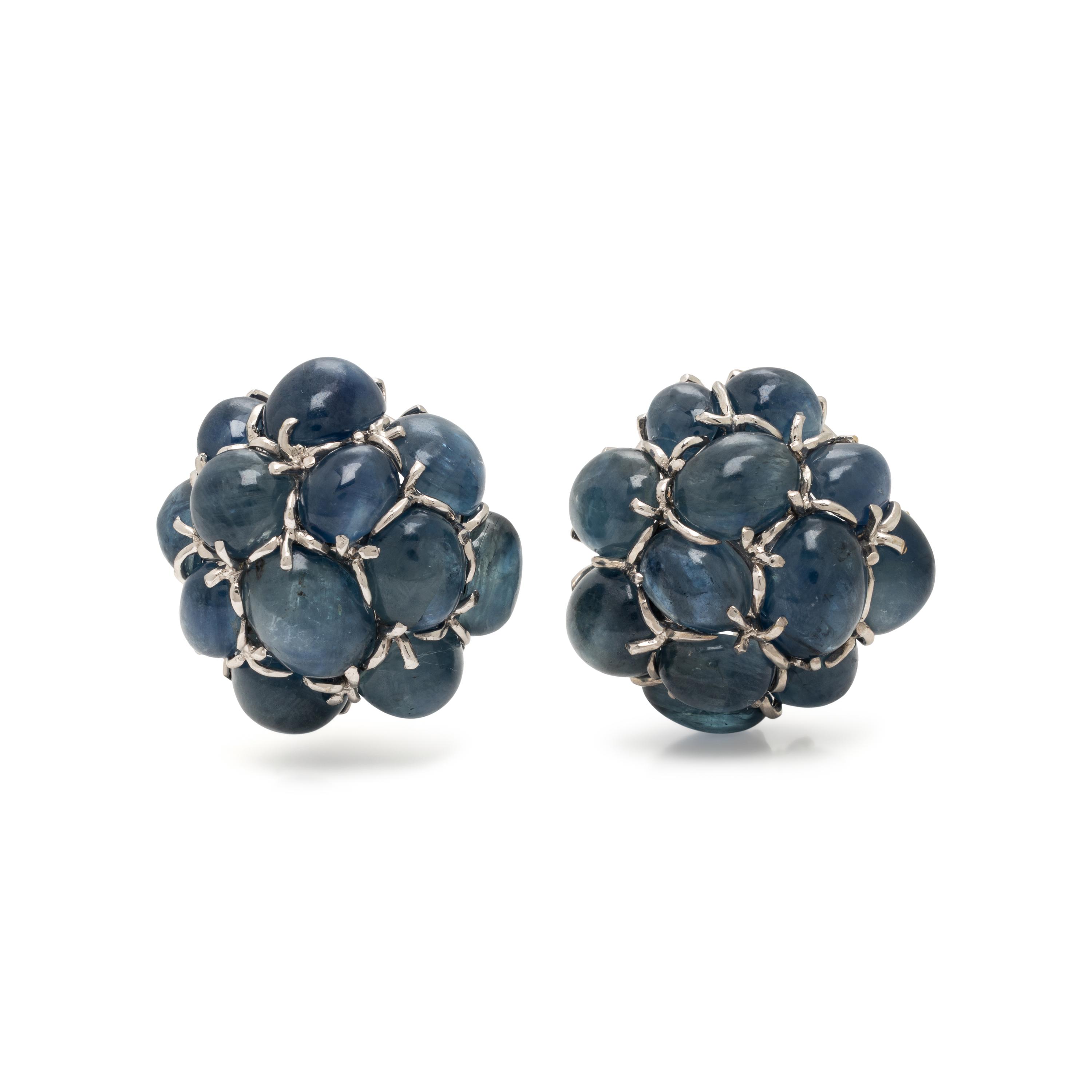 Seaman Schepps, 'Bubble,' Sapphire and White Gold Earrings
