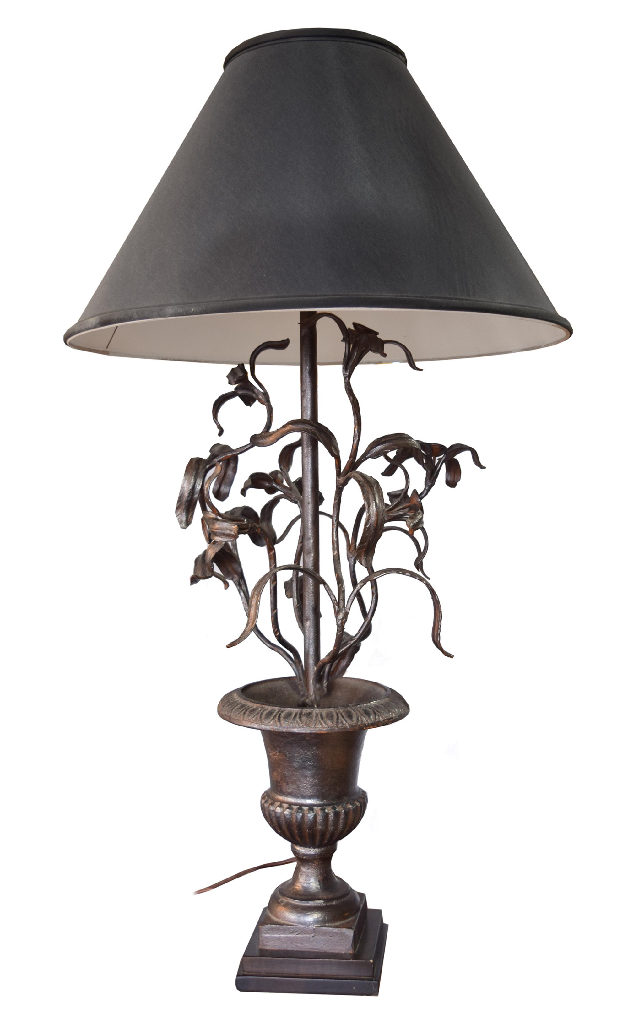 A Cast Iron Table Lamp by Jose Thenee 24" W x 24" D x 44" H — Argentina, Circa 1930