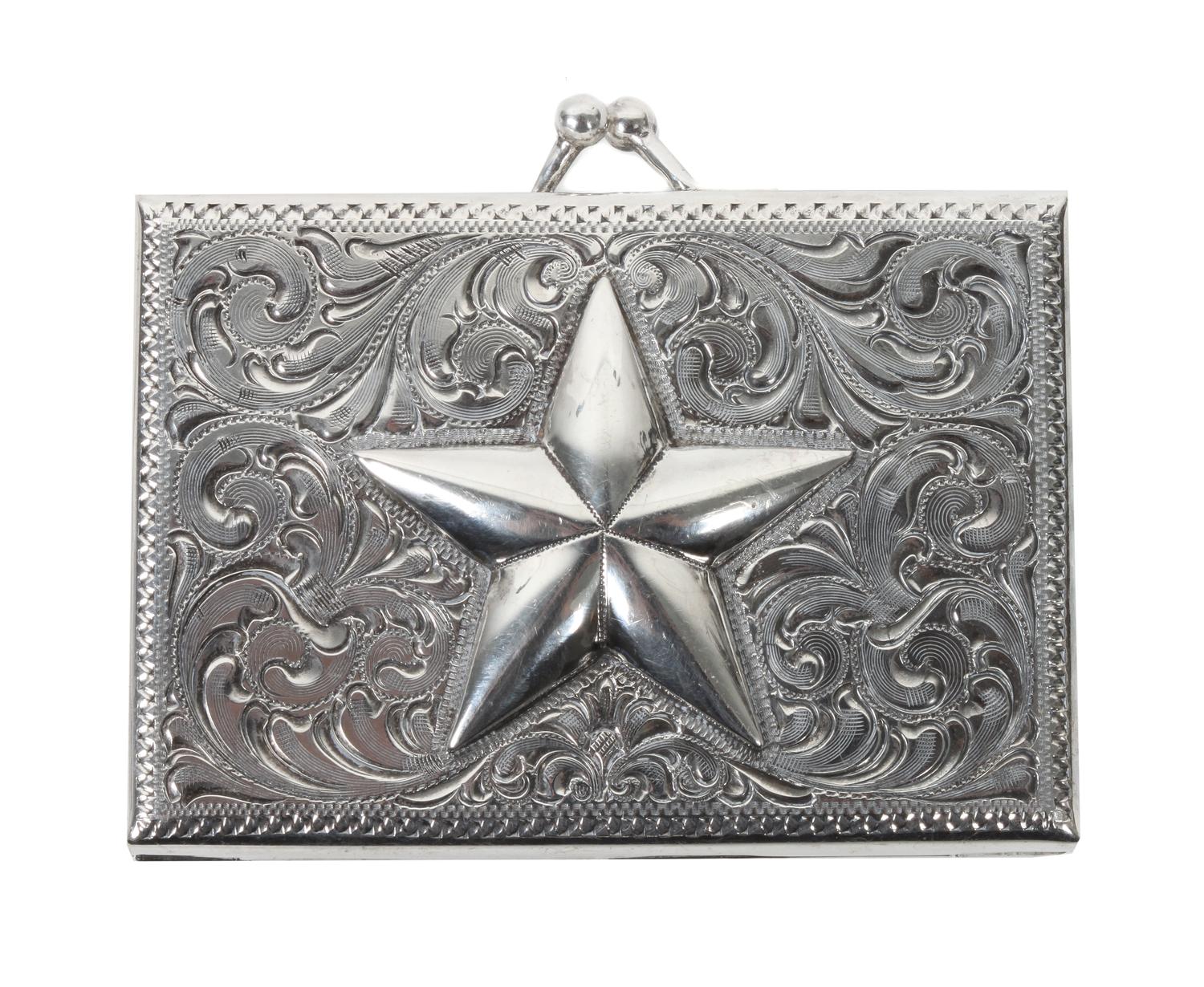 A Silver King Sterling Cigarette Case Buckle Height 2 3/4 x width 4 inches.
