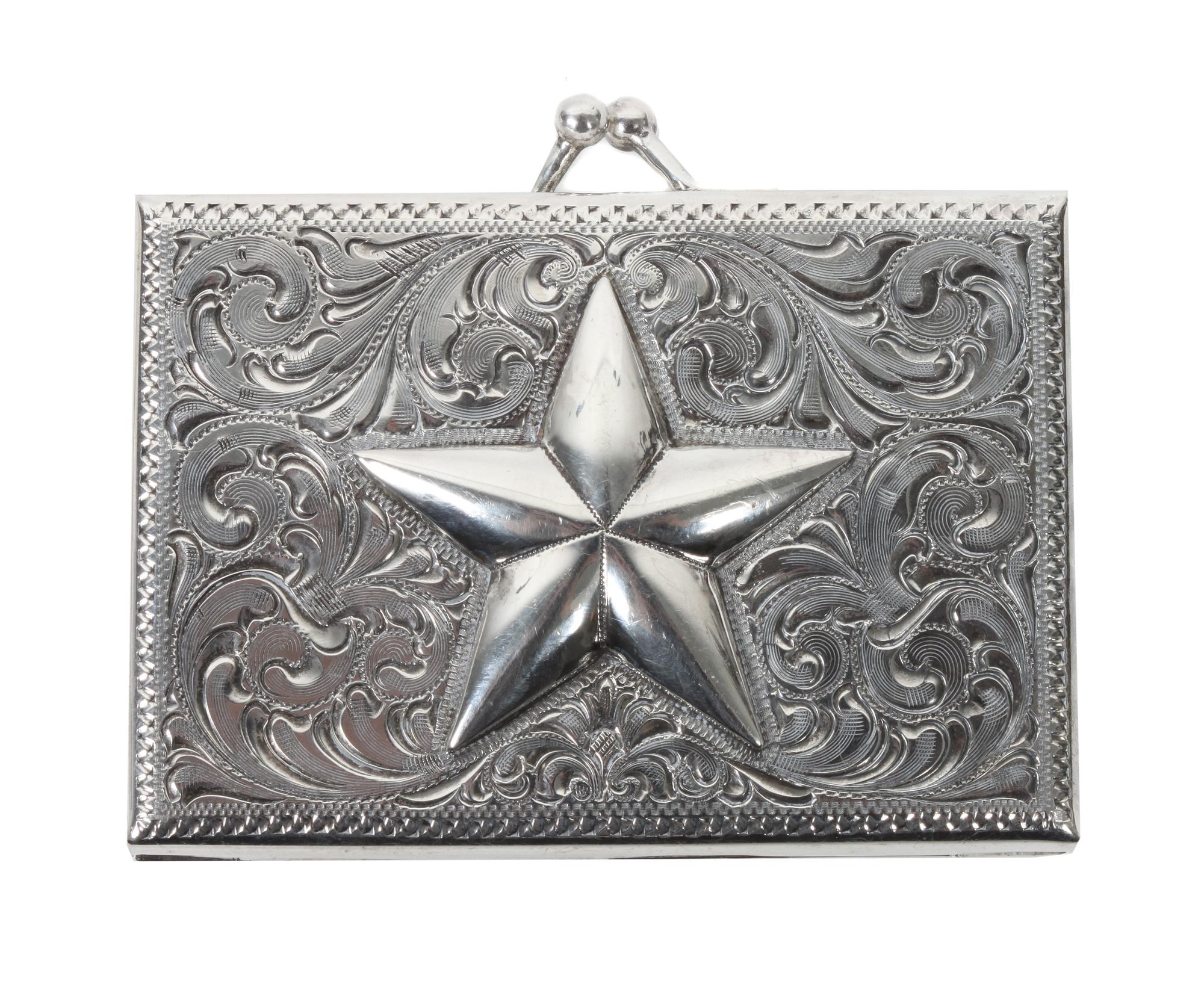 A Silver King Sterling Cigarette Case Buckle Height 2 3/4 x width 4 inches.
