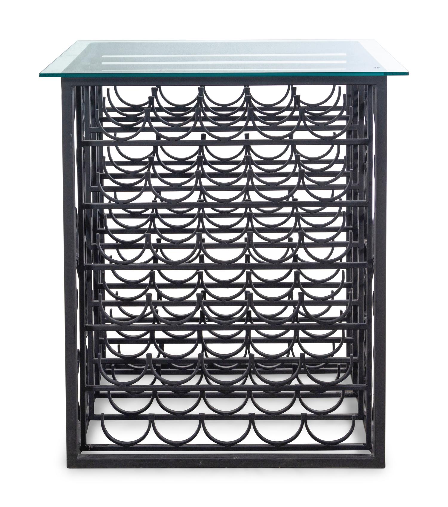 A Wrought-Iron 60-Bottle Wine Rack