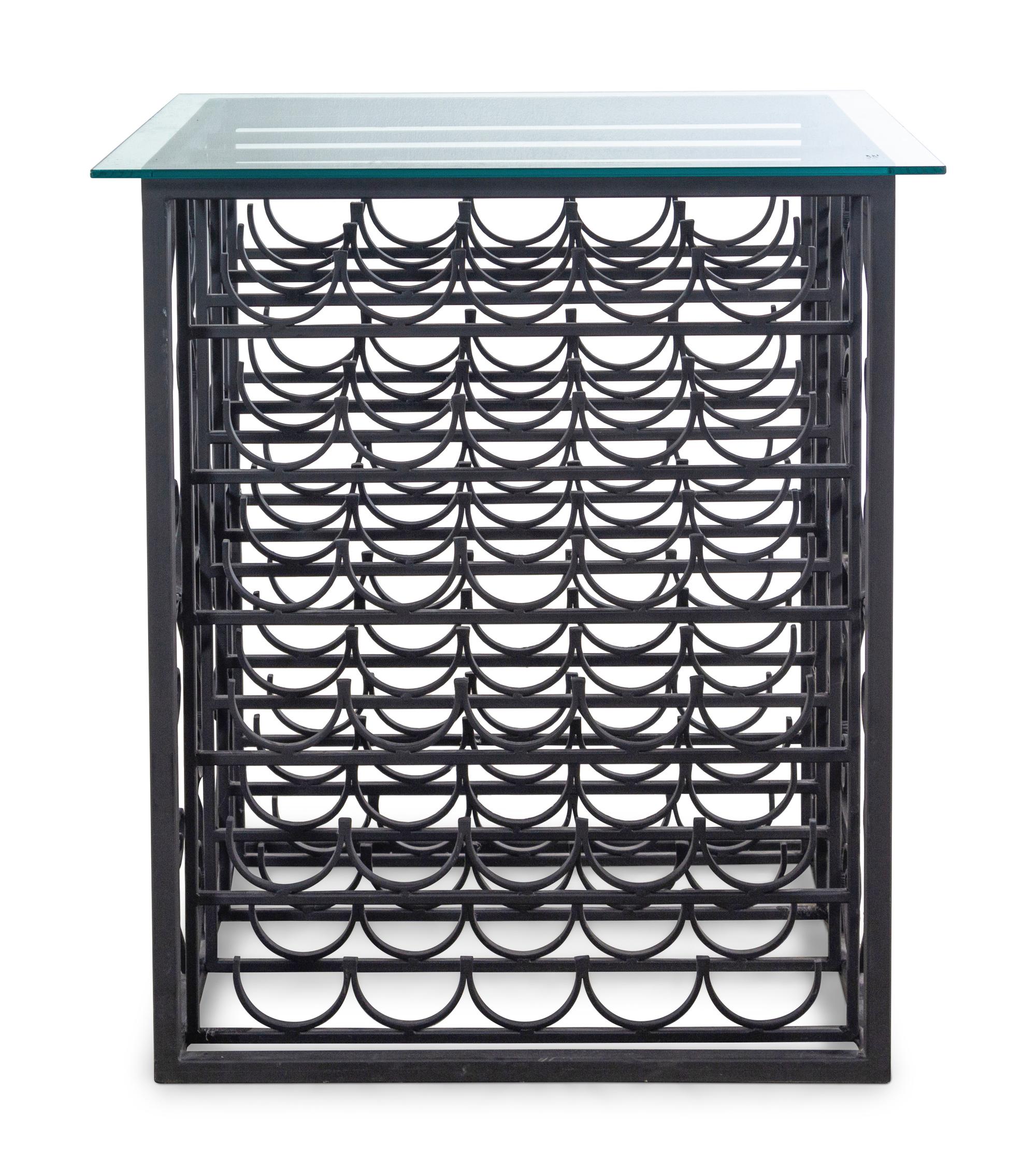 A Wrought-Iron 60-Bottle Wine Rack