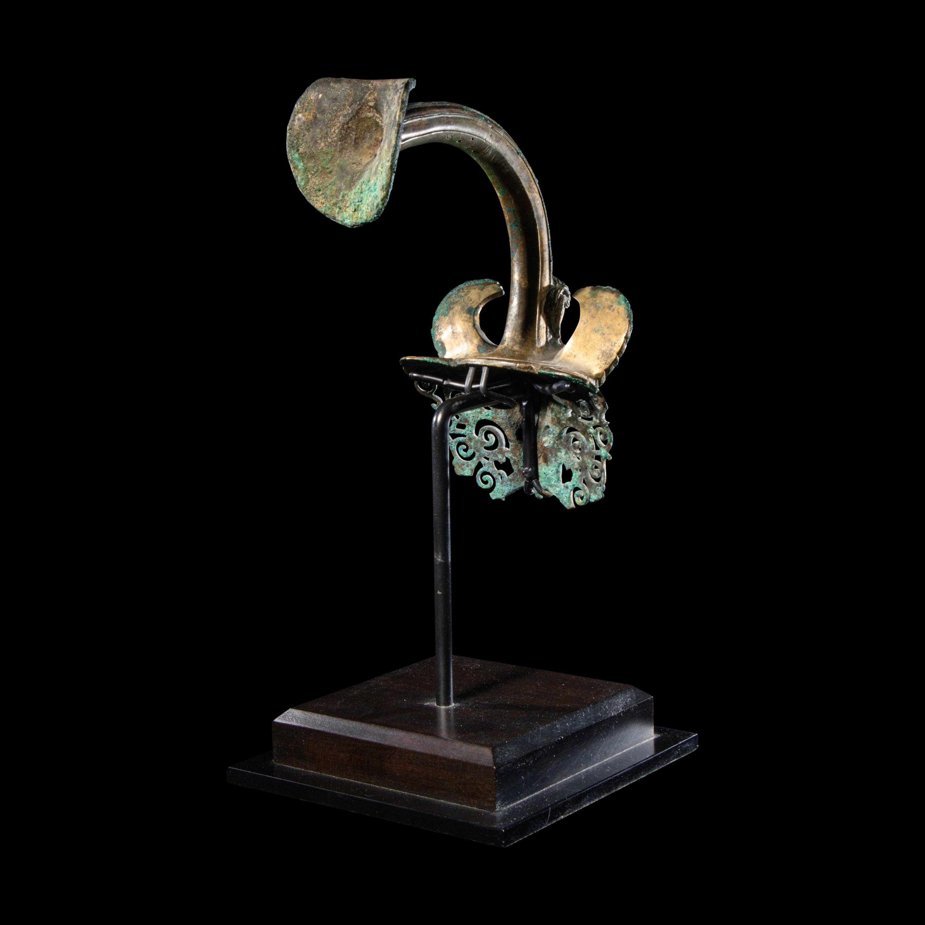 A Greek Bronze Hydria Handle with a Siren