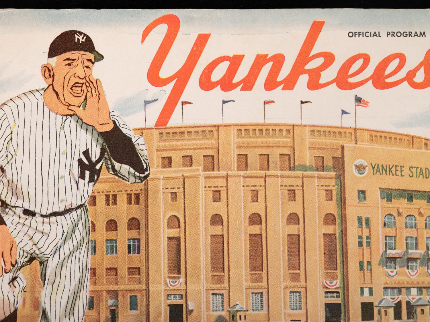 A 1956 New York Yankees vs. Brooklyn Dodgers World Series Don Larsen Perfect Game Scored Official Program