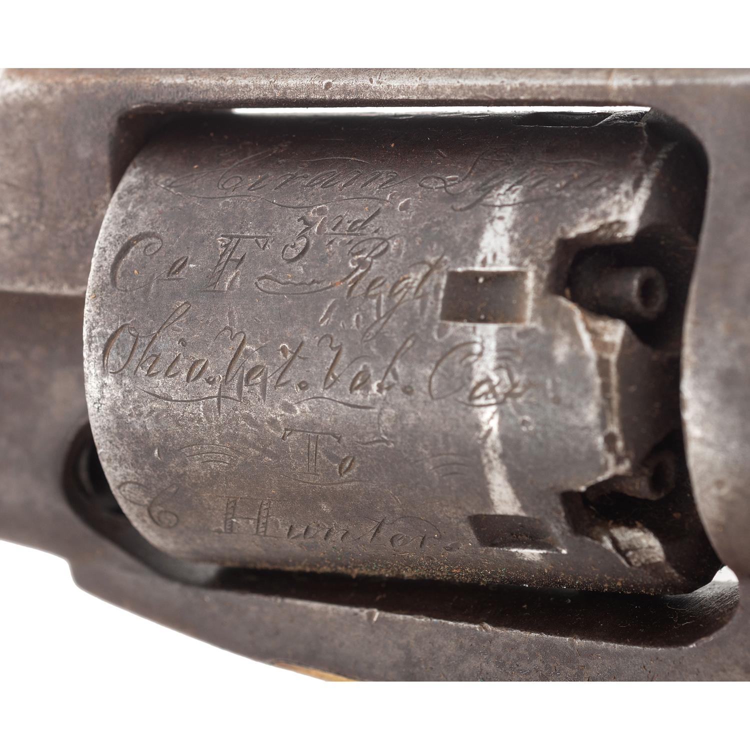 Hiram Lynn, Company F, 3rd Ohio Volunteer Cavalry, KIA Lovejoy Station, Georgia, presentation Remington-Beals Navy revolver and holster.