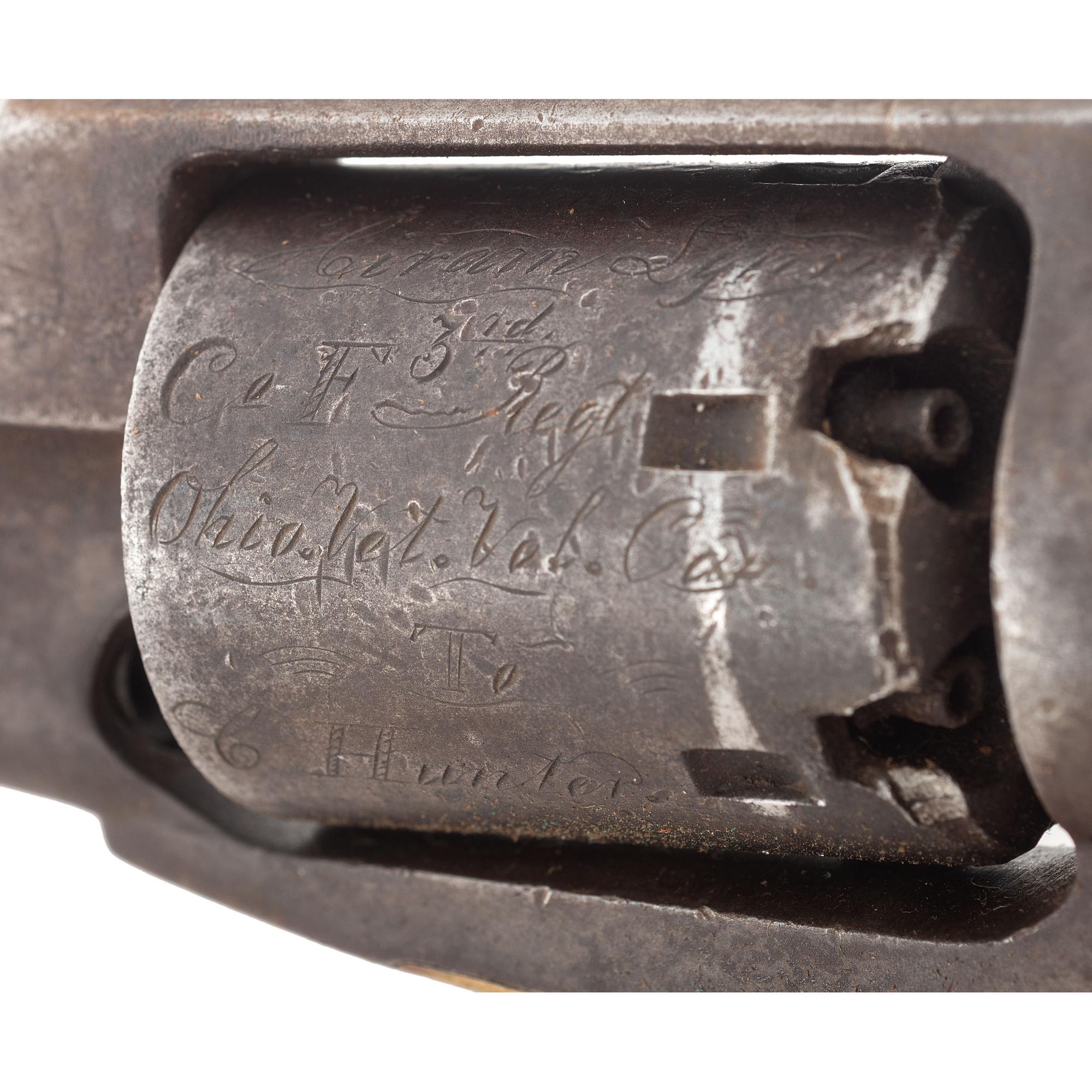 Hiram Lynn, Company F, 3rd Ohio Volunteer Cavalry, KIA Lovejoy Station, Georgia, presentation Remington-Beals Navy revolver and holster.
