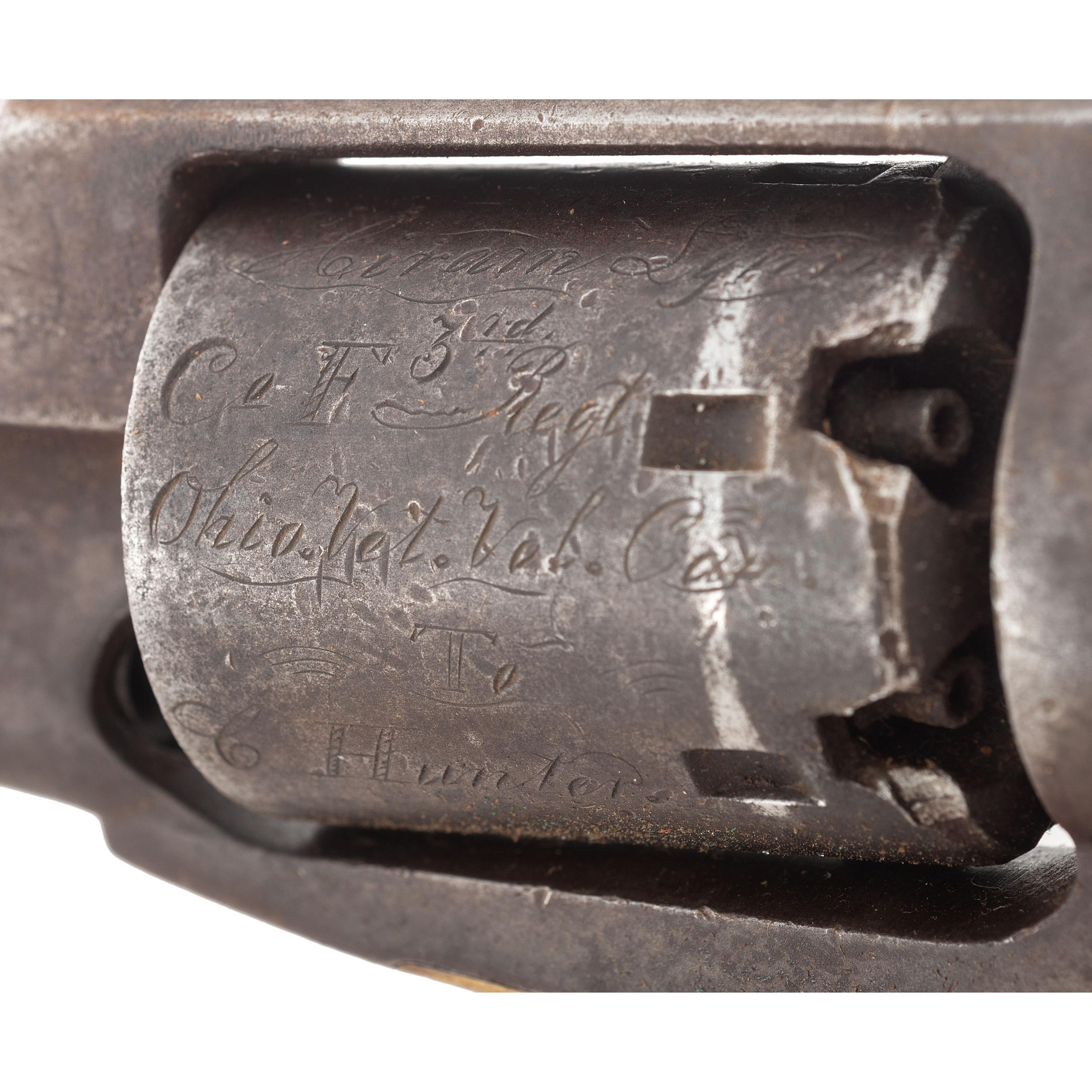 Hiram Lynn, Company F, 3rd Ohio Volunteer Cavalry, KIA Lovejoy Station, Georgia, presentation Remington-Beals Navy revolver and holster.
