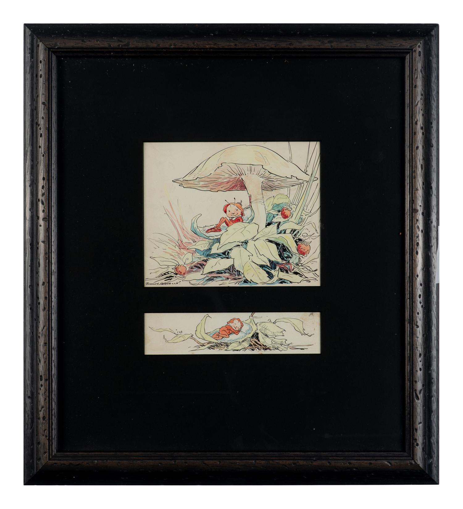 [CHILDREN'S BOOKS]. GRUELLE, Johnny (1880-1938). Original illustration art from Gruelle's "Friendly Fairies". Circa 1919.