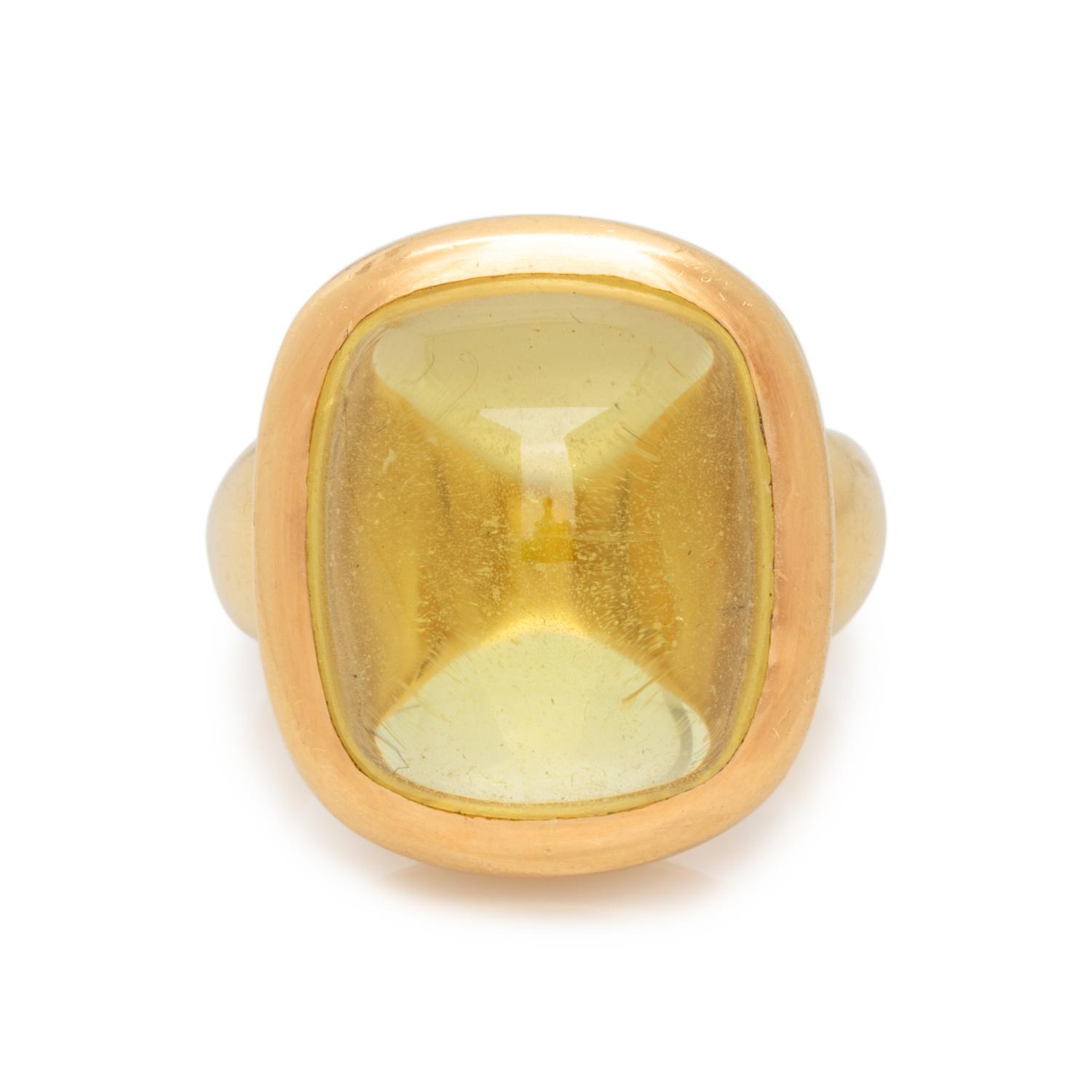 ELIZABETH LOCKE, YELLOW GOLD AND CITRINE RING