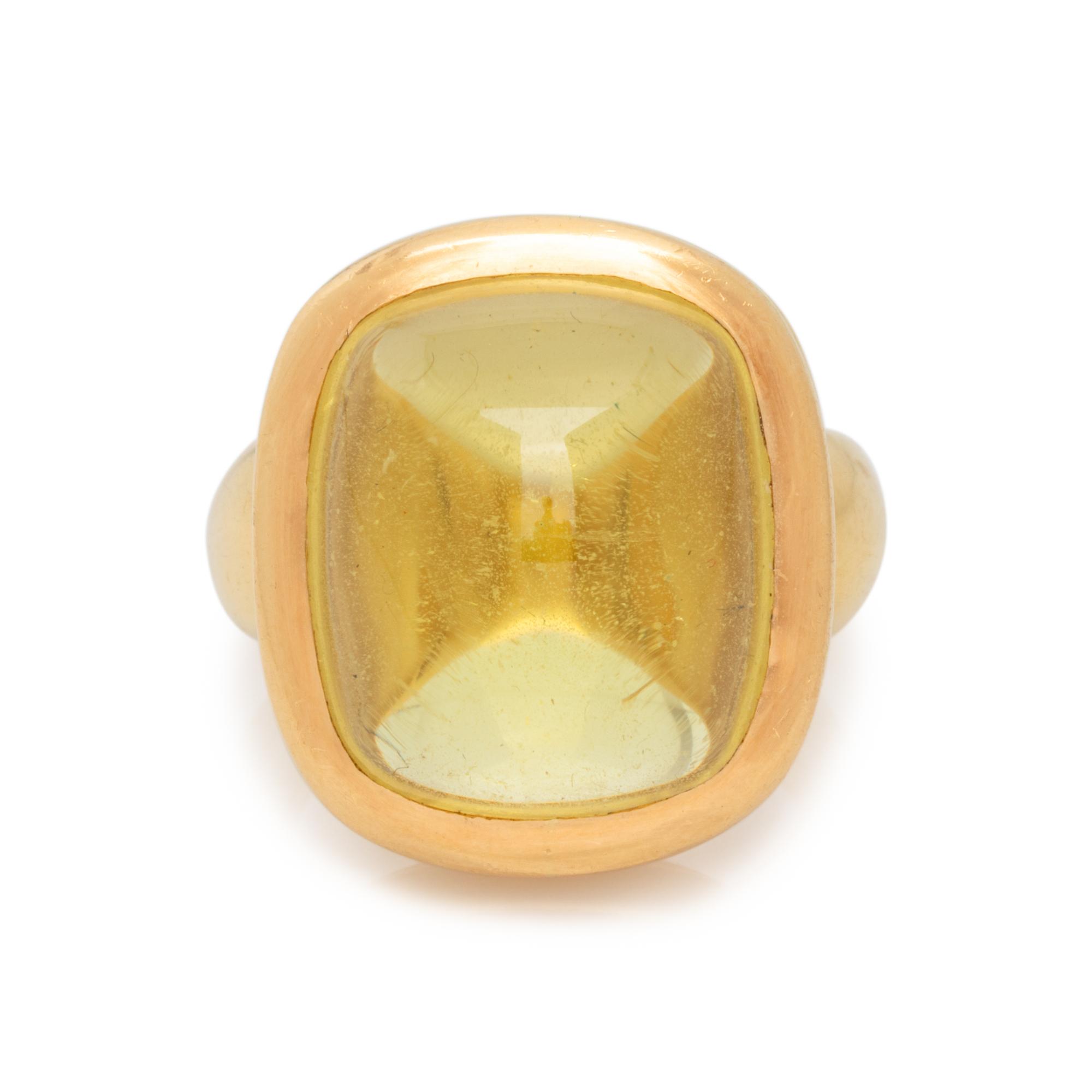 ELIZABETH LOCKE, YELLOW GOLD AND CITRINE RING