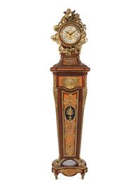 A Louis XVI Style Gilt Bronze Mounted Parquetry and Mahogany Régulateur de Pendule