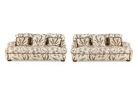 A Pair Custom Quilted Sofas