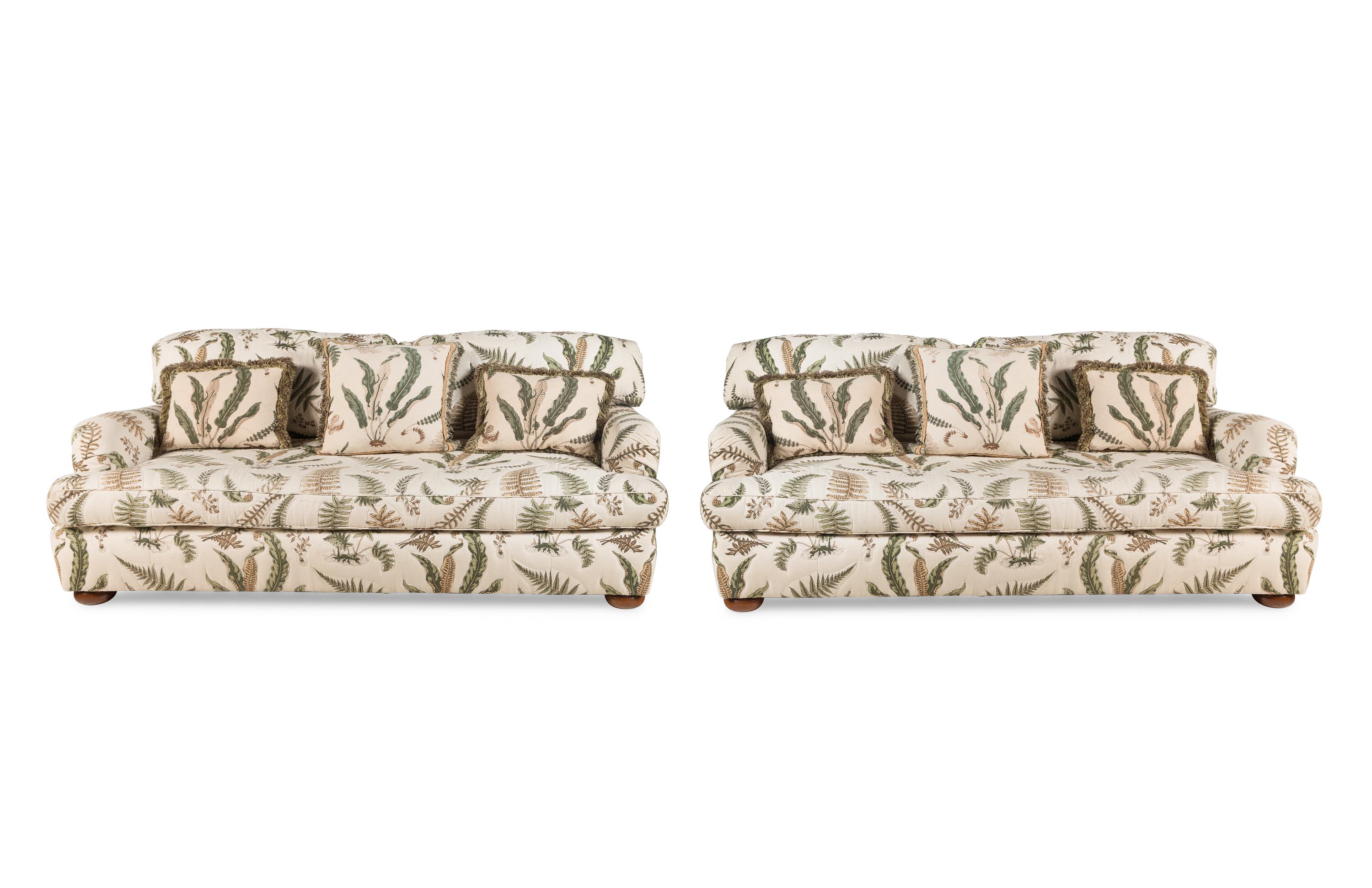 A Pair Custom Quilted Sofas