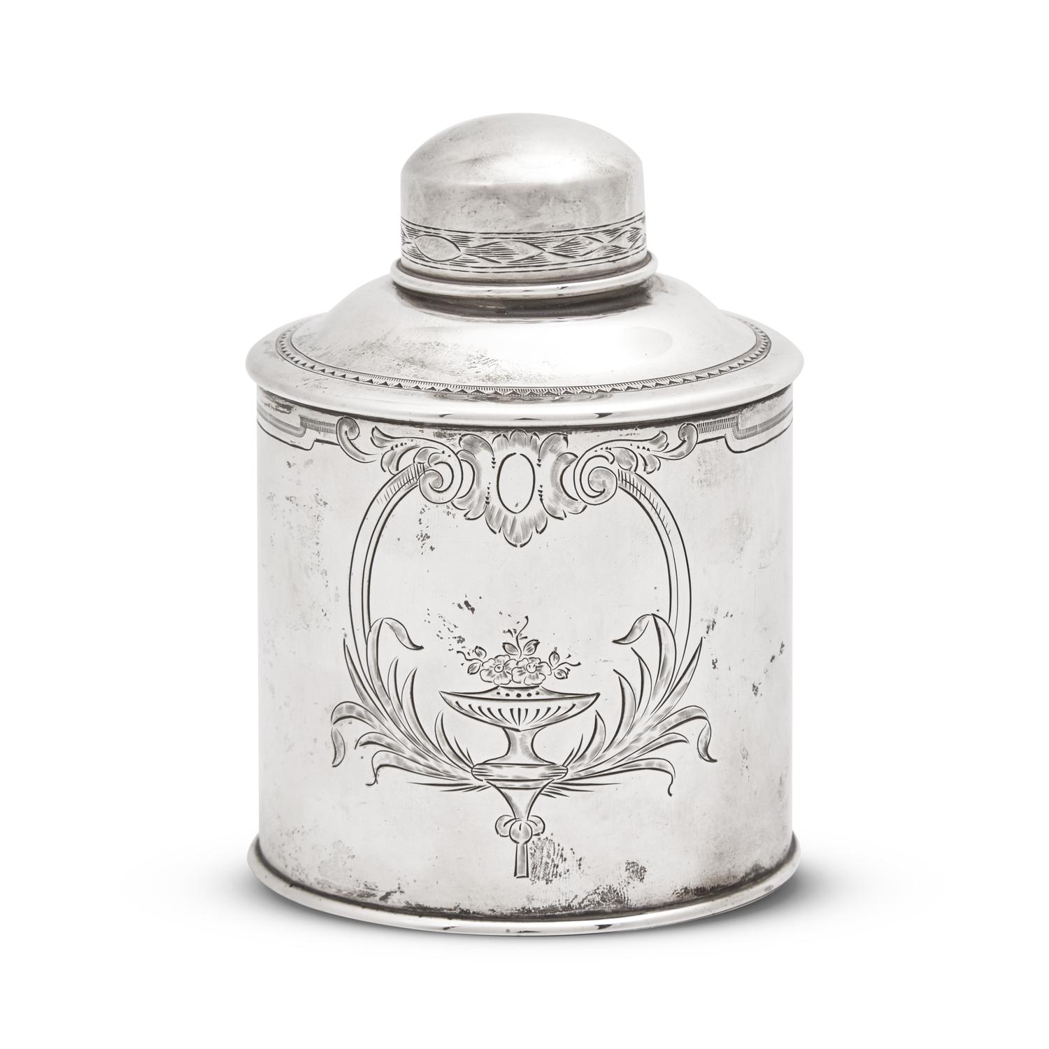 A Sterling Silver Tea Caddy