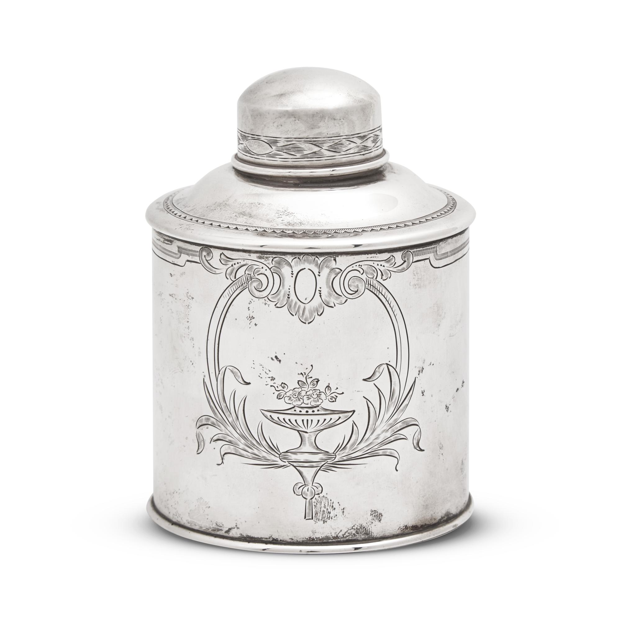 A Sterling Silver Tea Caddy
