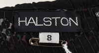A Halston Red and Black Silk and Sequin Skirt Ensemble, Top 8; Skirt 8.