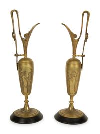 A Pair of Neoclassical Gilt Bronze Ewers — 19TH/20TH CENTURY