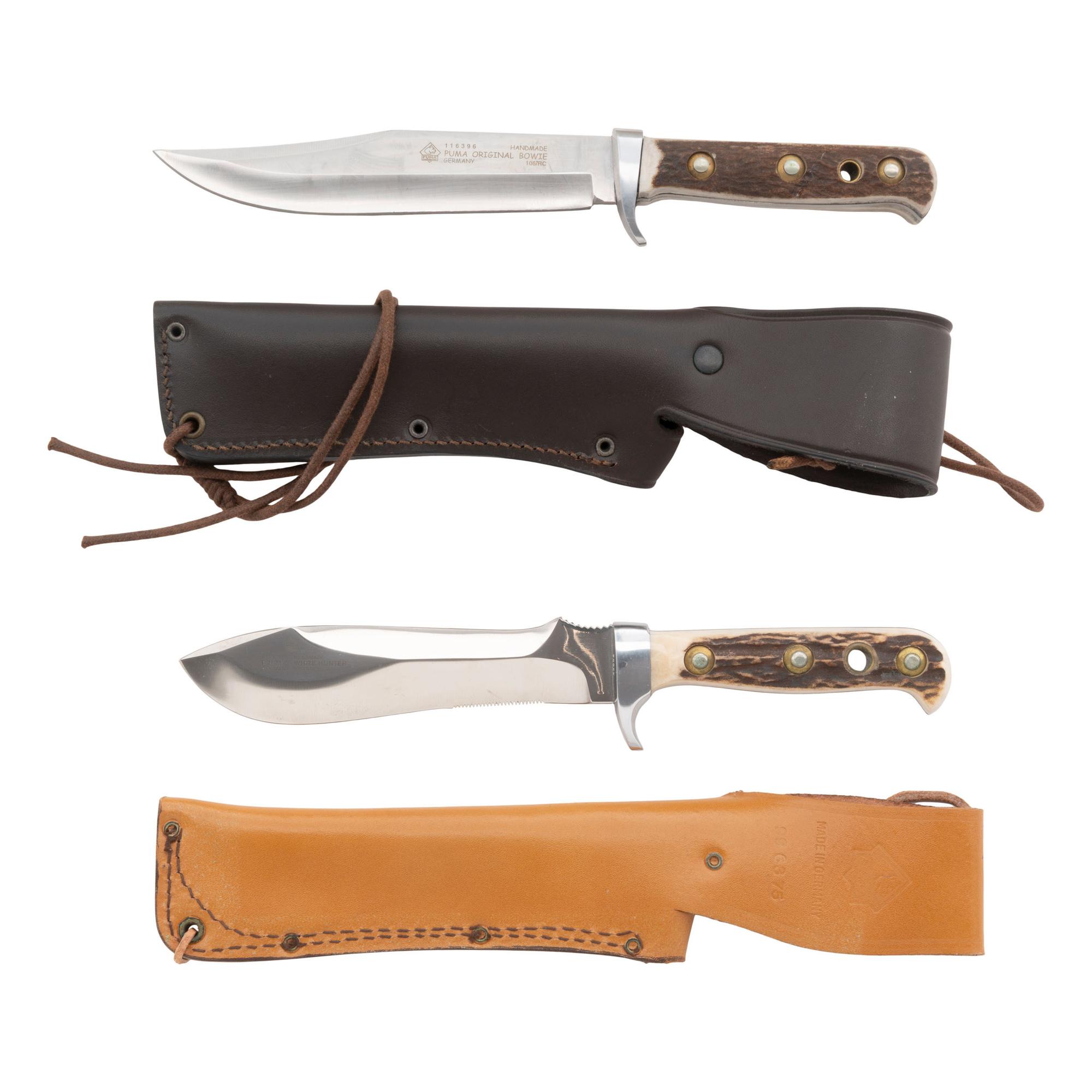 Two Puma Knives with Sheaths and Boxes