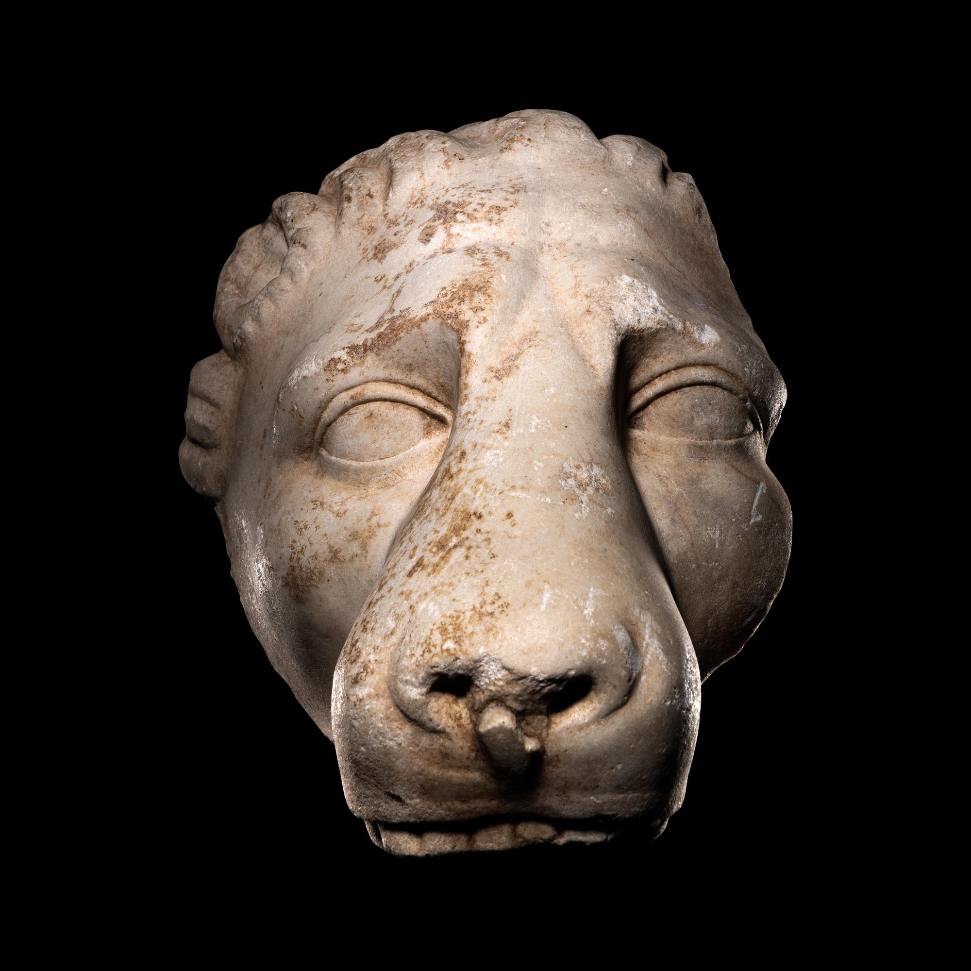 A Greek Marble Head of a Lion