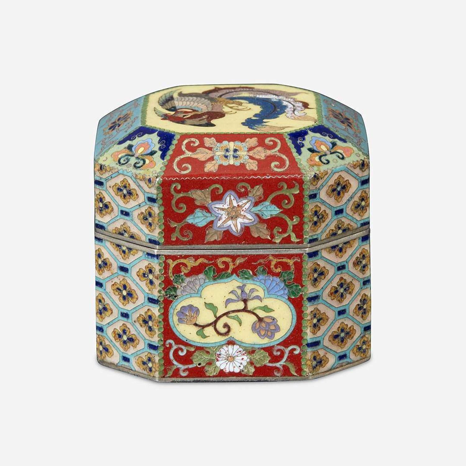 A fine Japanese cloisonné miniature silver box, attributed to Namikawa Yasuyuki Meiji period