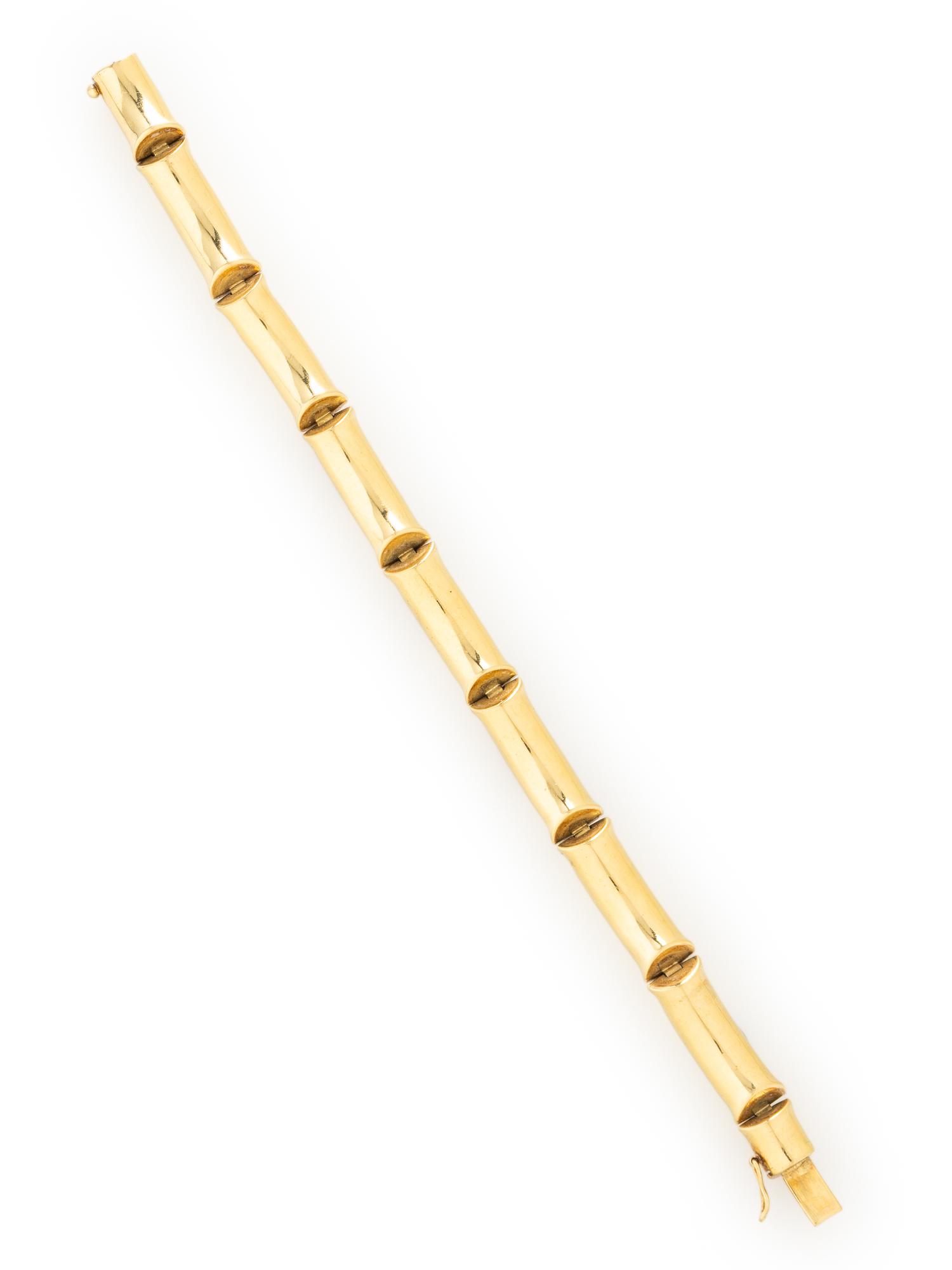 DIAMOND AND GOLD BAMBOO LINK BRACELET