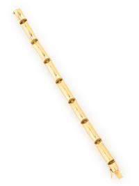 DIAMOND AND GOLD BAMBOO LINK BRACELET