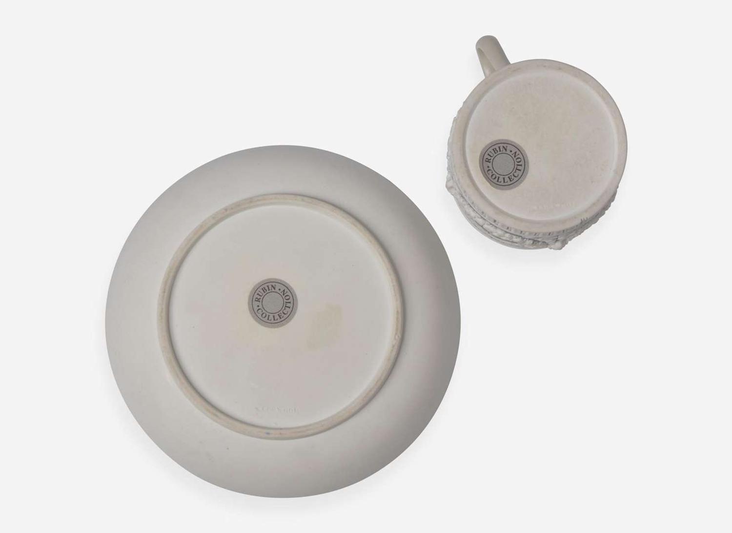 A Wedgwood Tricolor Jasperware Can Cup and Saucer, UK, late 19th century
