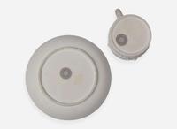 A Wedgwood Tricolor Jasperware Can Cup and Saucer, UK, late 19th century