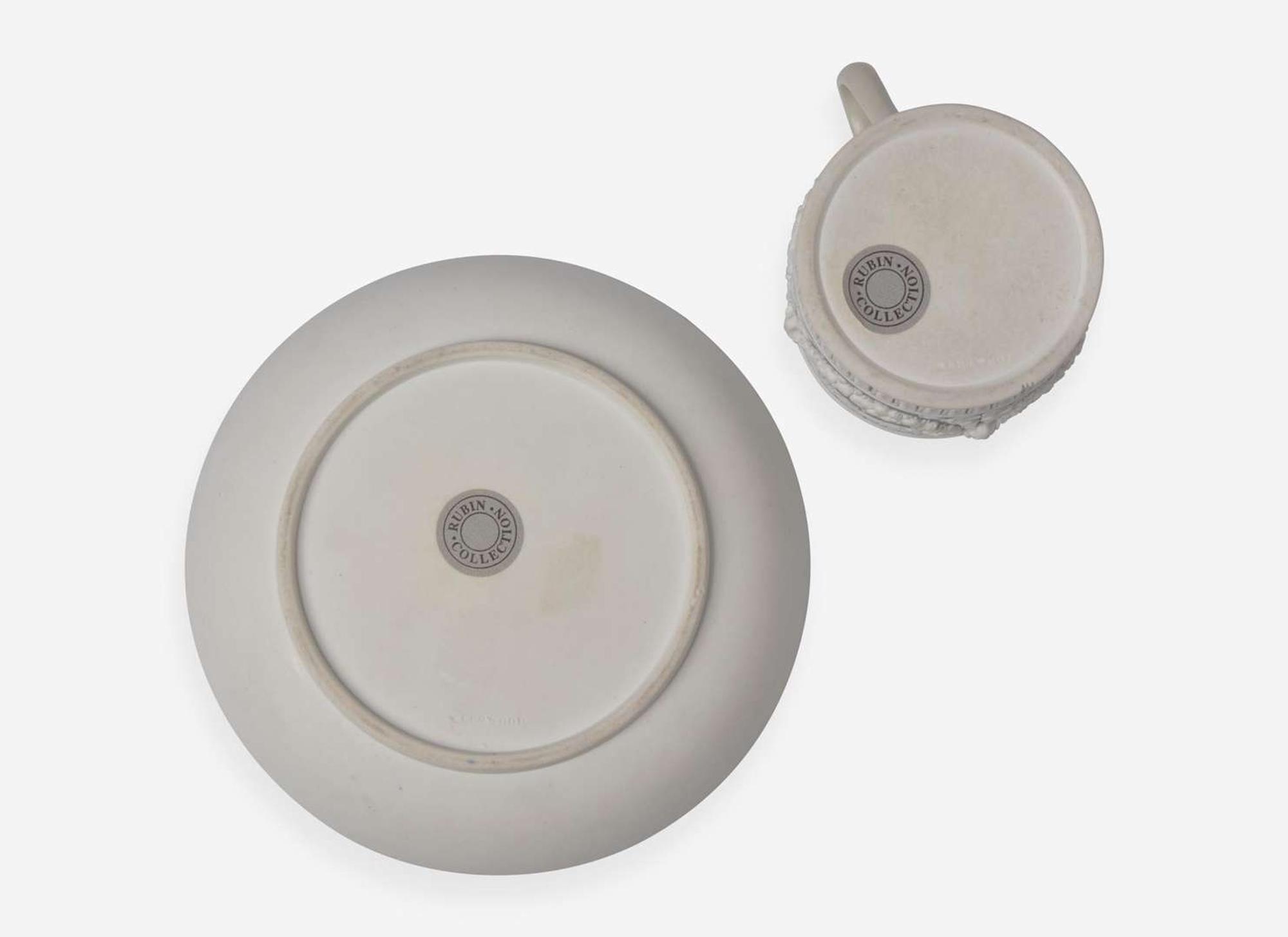 A Wedgwood Tricolor Jasperware Can Cup and Saucer, UK, late 19th century