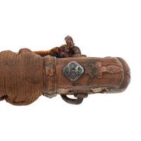 Signed WWII Japanese Shin Gunto with Officer's Sageo and Family Mons to Both Habaki and Kashira