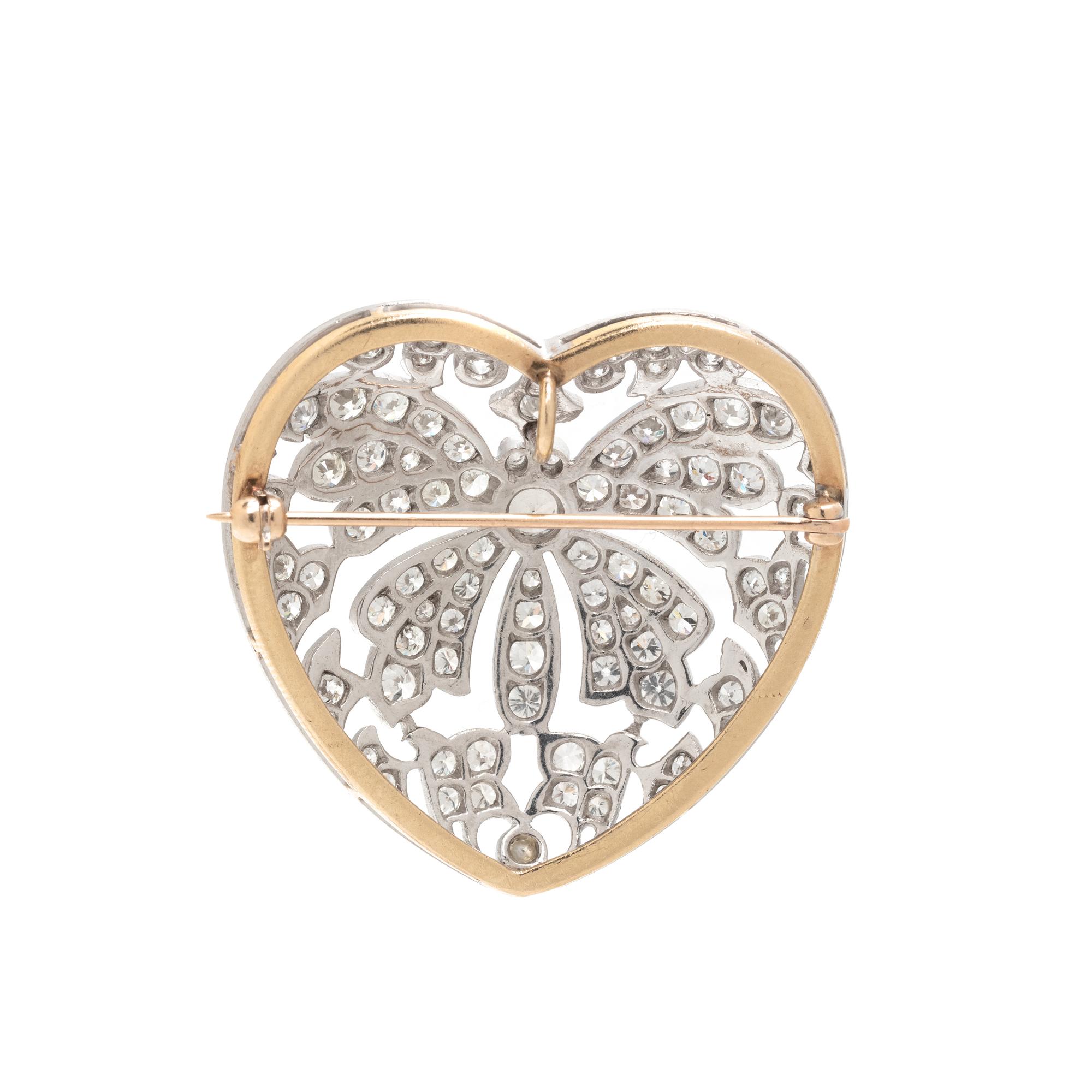 DIAMOND HEART PENDANT/BROOCH