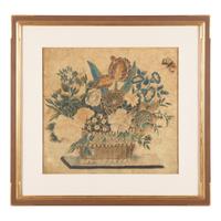 American School 19th Century, Eliza Annie Dunster (19th Century), A Theorem: Basket with Flowers