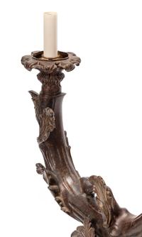 A Black Forest Style Patinated Bronze Chandelier