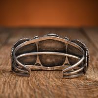 Navajo Silver Wire and Turquoise Cuff Bracelet