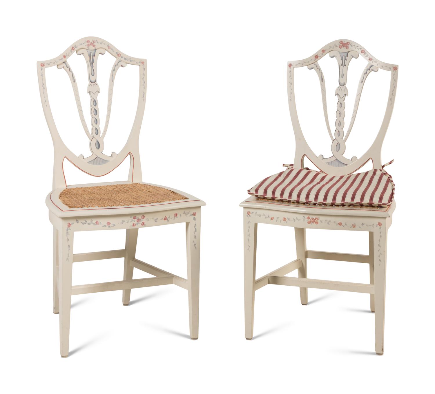 A Set of Thirty Georgian Style Painted Dining Chairs