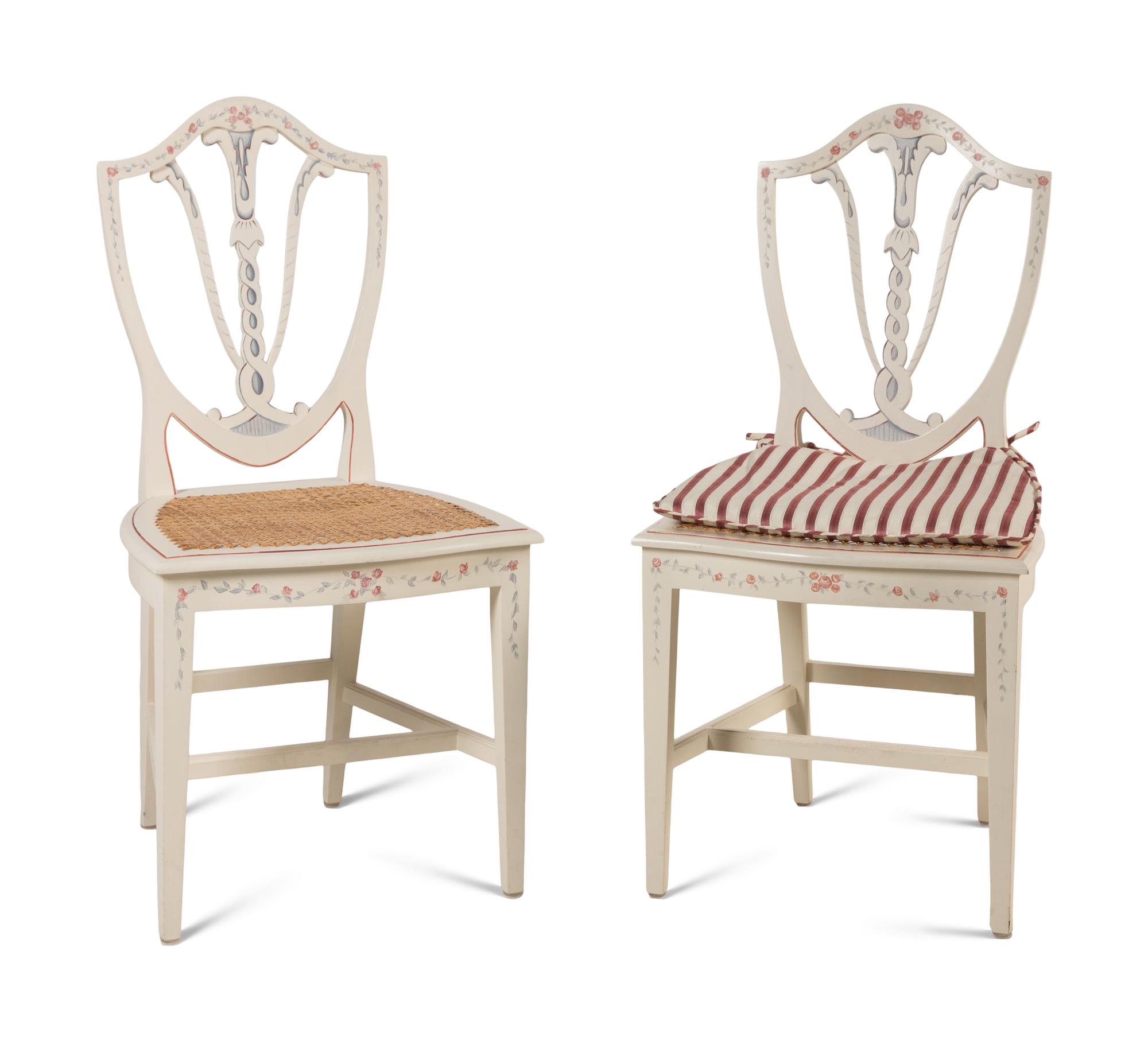 A Set of Thirty Georgian Style Painted Dining Chairs