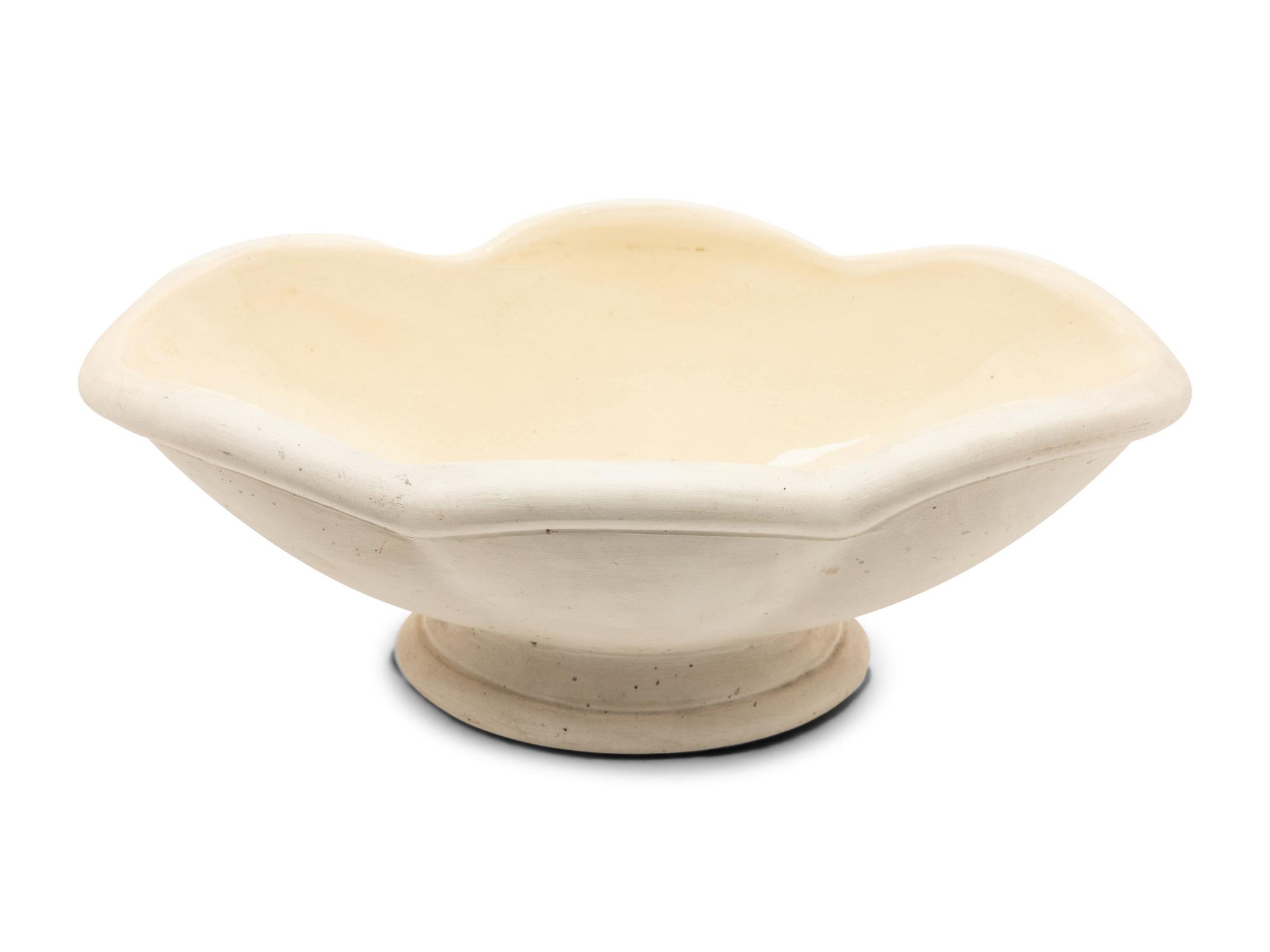 Three English White-Glazed Pottery Table Articles
