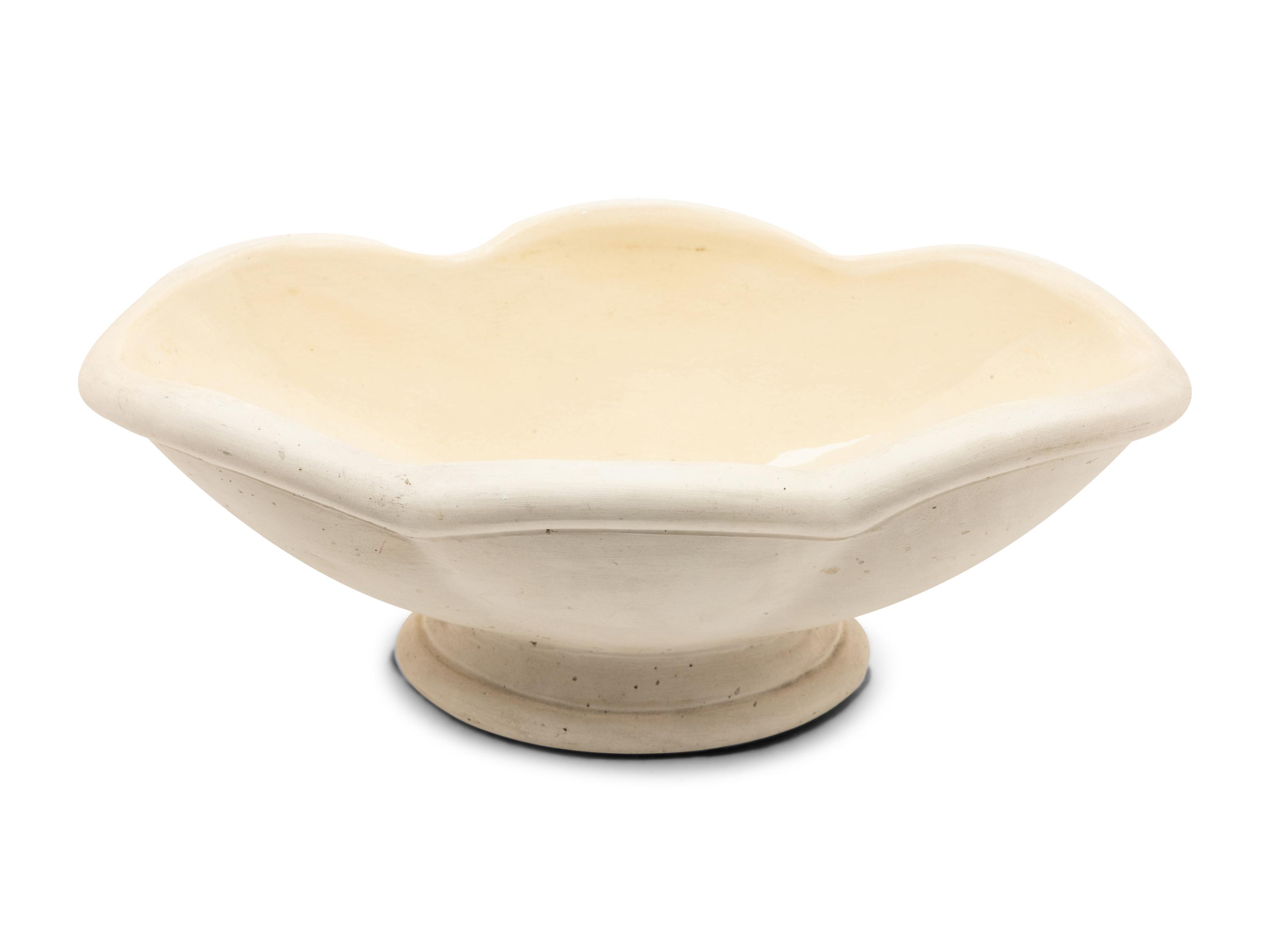 Three English White-Glazed Pottery Table Articles