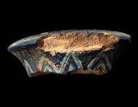 An Egyptian Bichrome-Faience Djed Pillar Fragment with the Cartouche of Amenhotep III