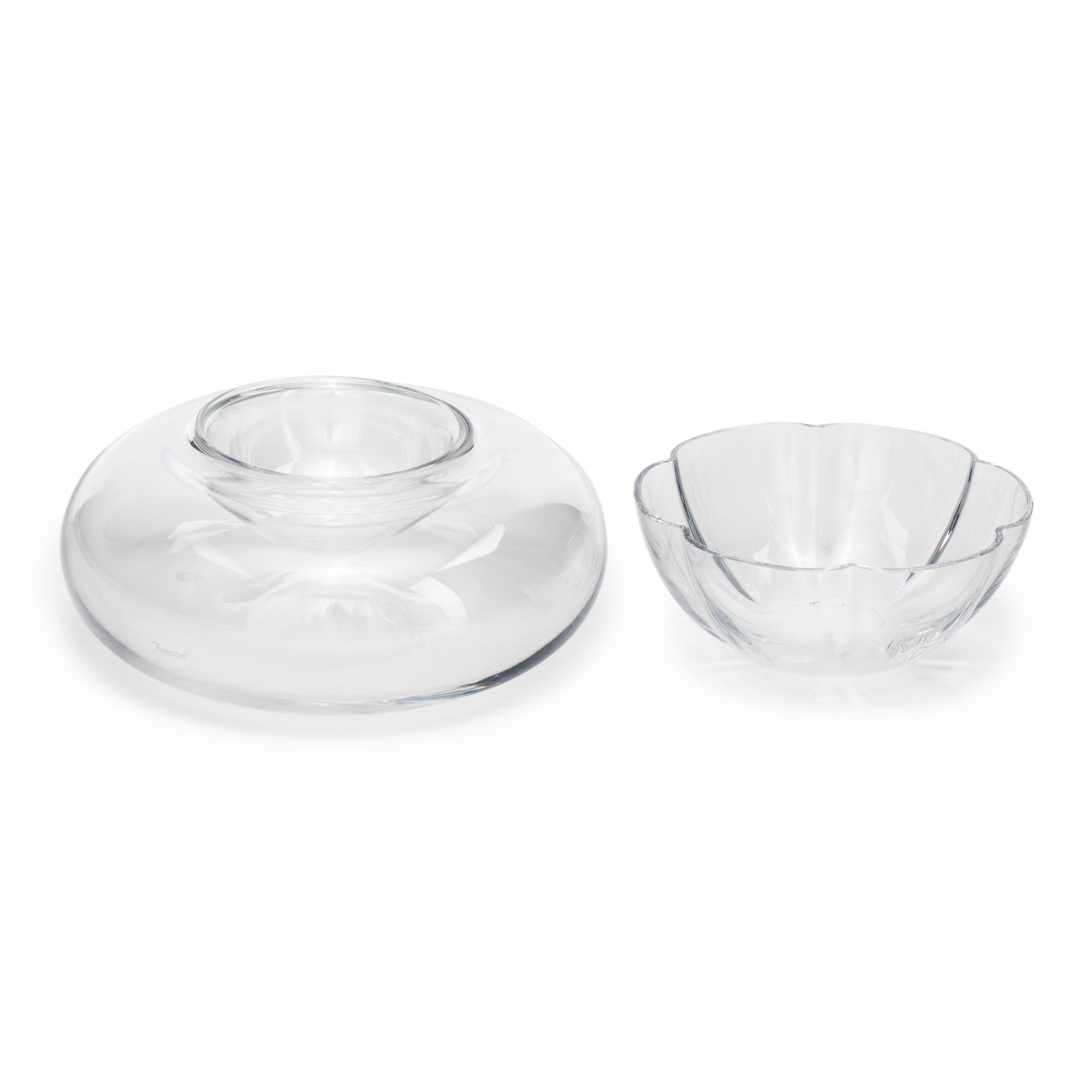 A Baccarat Vesuve Caviar Server and Corail Serving Dish