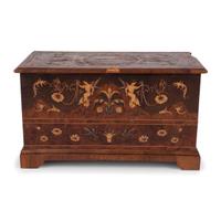 A Continental Marquetry Jewelry Casket