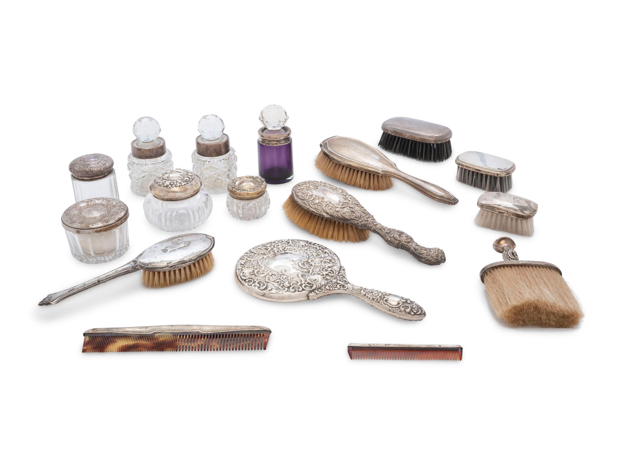 A Collection of Silver Mounted Dresser Articles