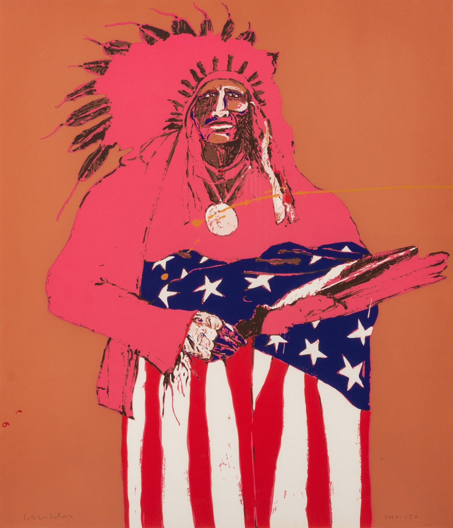 Last Indian with American Flag , edition 145/150, 1975