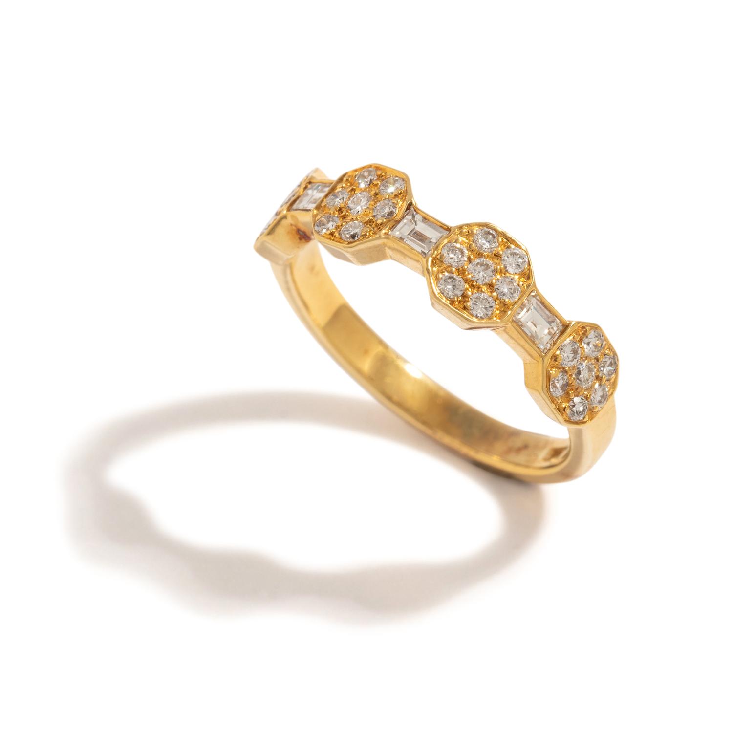 YELLOW GOLD AND DIAMOND BAND